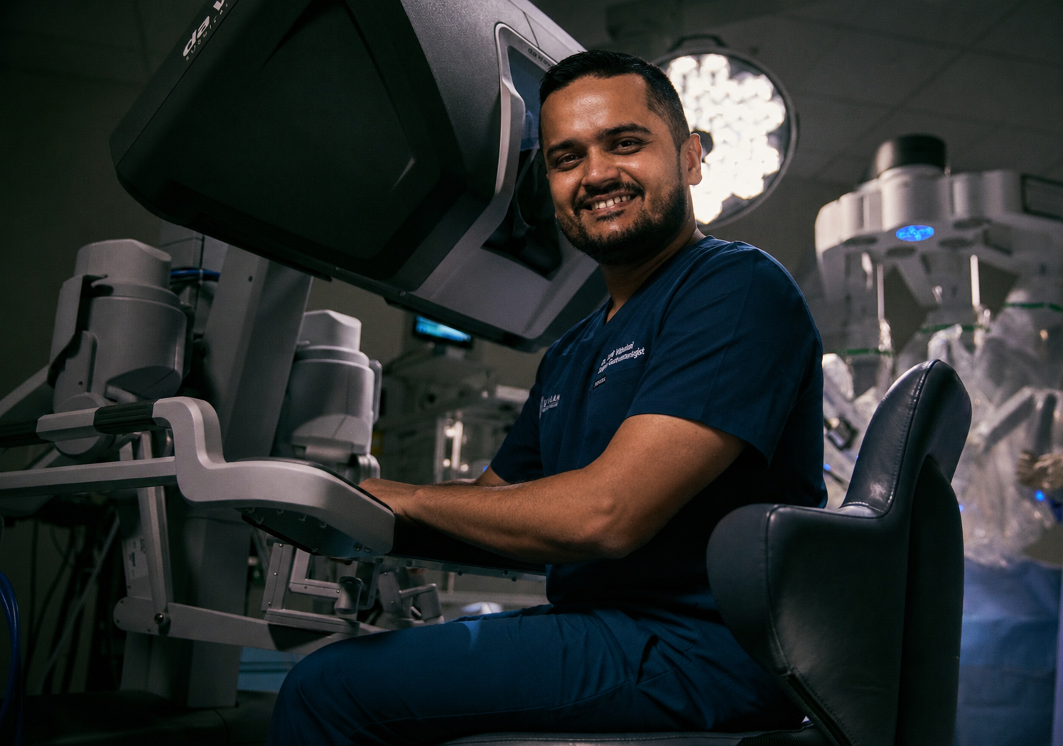 Surgeon at the da Vinci surgical console